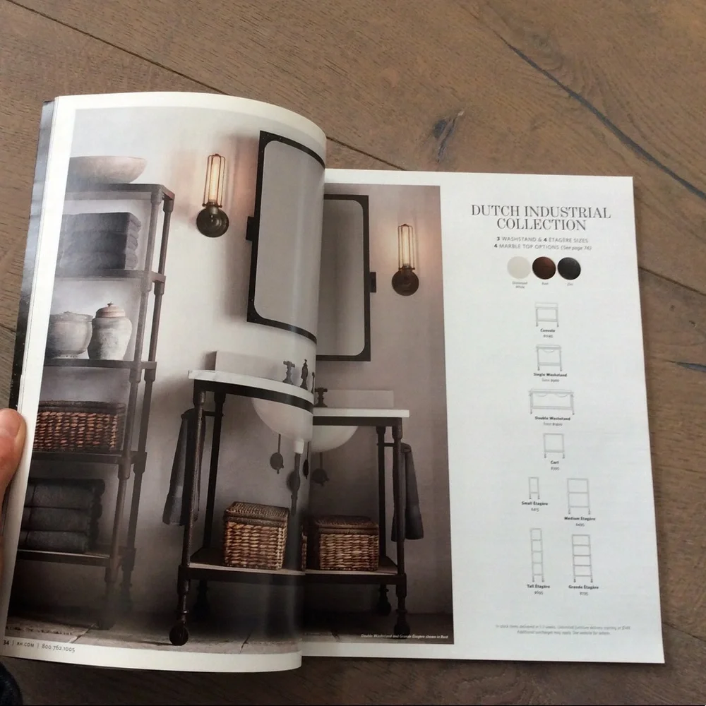 RH restoration hardware catalog table look book